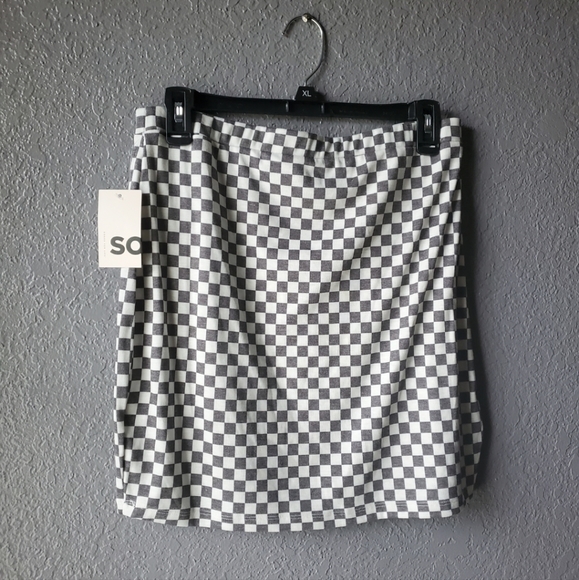 SO Dresses & Skirts - SO black and white checkered mini skirt.